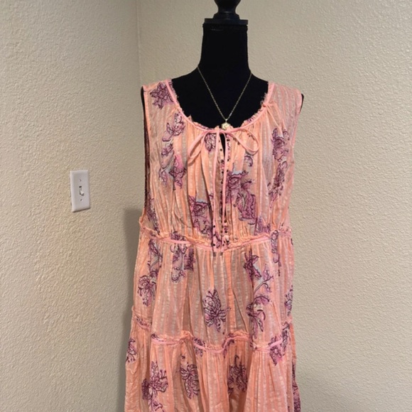 Free People Coral Floral Mini Dress - Picture 4 of 7